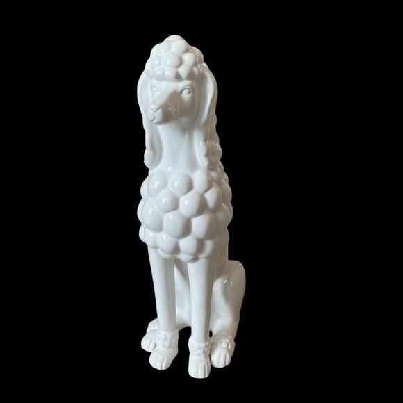 Fancy French Poodle Figurine Statue Large 17in White Ceramic Luxury Decor NEW - Picture 8 of 15